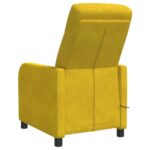 vidaXL Masážne relaxačné kreslo Žltá Zamat – Obrázok 5