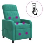 vidaXL Masážne relaxačné kreslo Tyrkysová Zamat – Obrázok 2