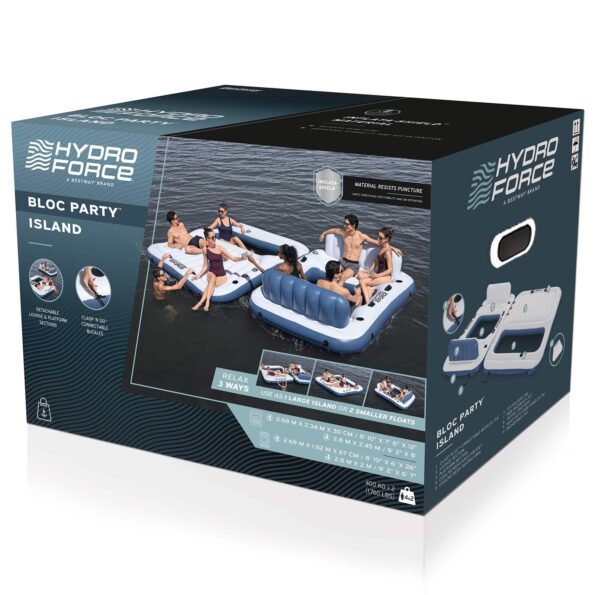 Bestway Hydro-Force plávajúci ostrov 2 ks PVC Biela a modrá – Obrázok 10