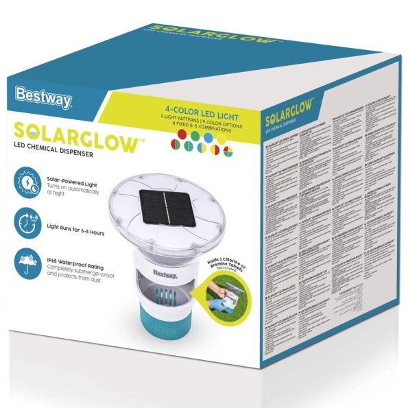 Bestway Plávajúce solárne svetlo s LED pásikmi Biela Ø 7,6 cm PC a ABS – Obrázok 11