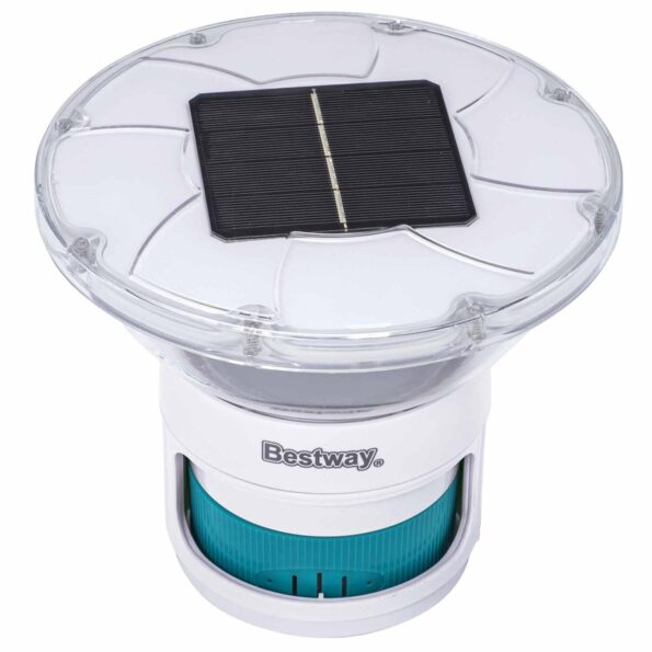 Bestway Plávajúce solárne svetlo s LED pásikmi Biela Ø 7,6 cm PC a ABS – Obrázok 9