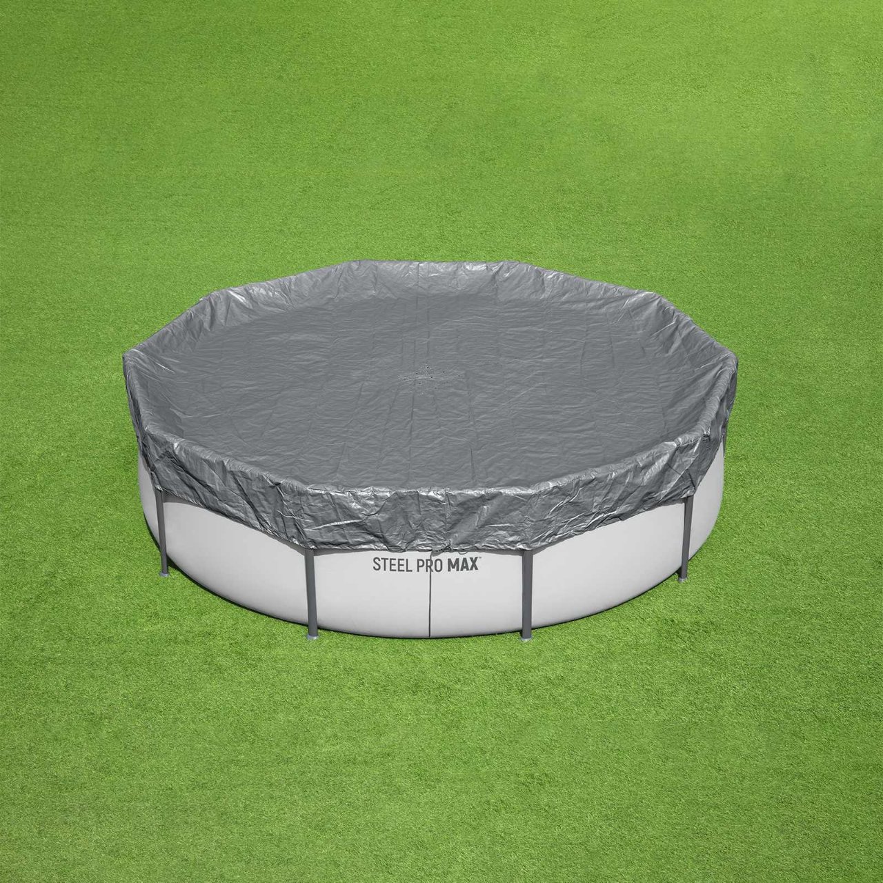 42035725_1.jpg Bestway Plachta na bazén Ø3,05 m Okrúhly Polyester Sivá – Obrázok 1