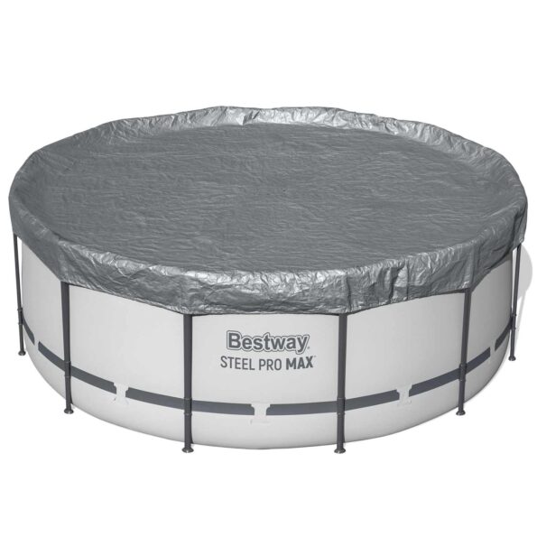 Bestway Plachta na bazén Ø3,66 m Okrúhly Polyester Sivá – Obrázok 2