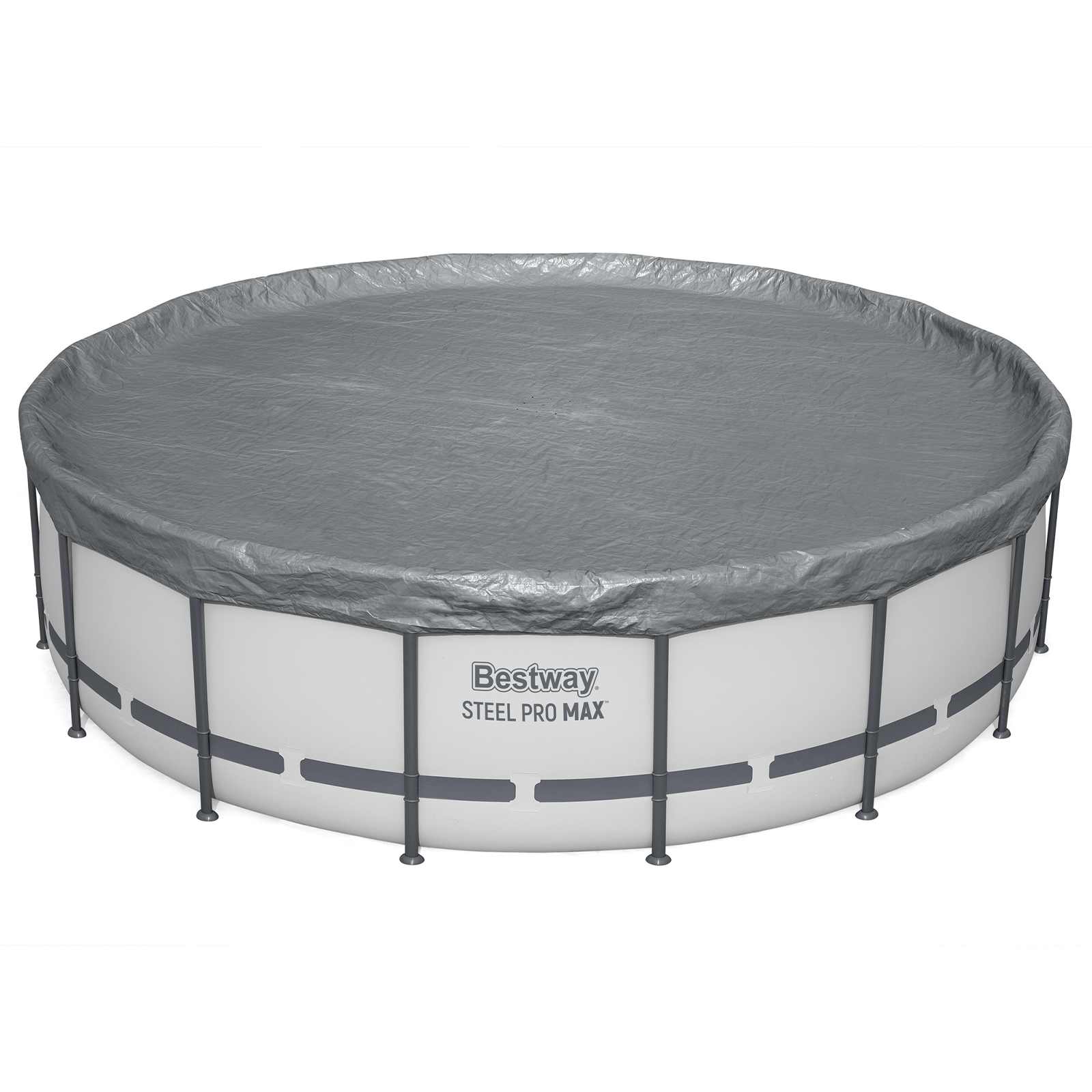 42035729_1.jpg Bestway Plachta na bazén Ø4,88 m Okrúhly Polyester Sivá – Obrázok 1