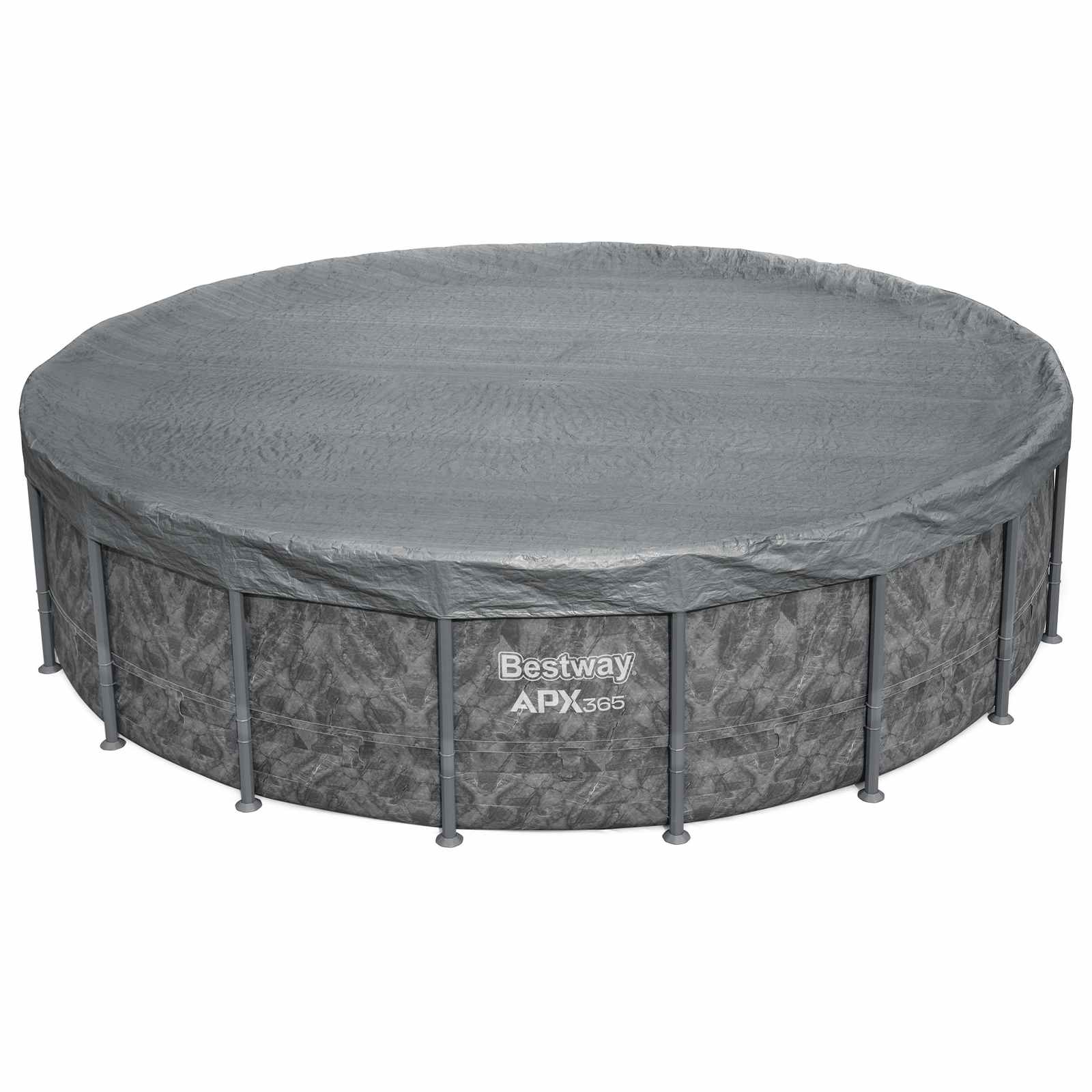 42035730_1.jpg Bestway Plachta na bazén Ø5,49 m Okrúhly Polyester Sivá – Obrázok 1