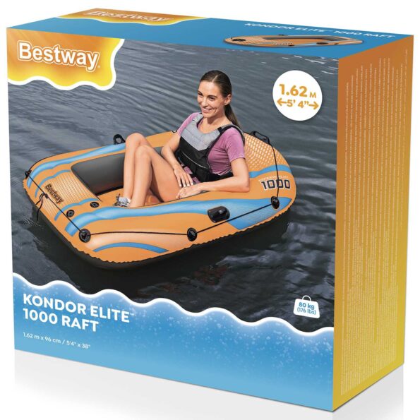 Bestway Nafukovací čln Oranžová 162 x 96 cm PVC – Obrázok 3