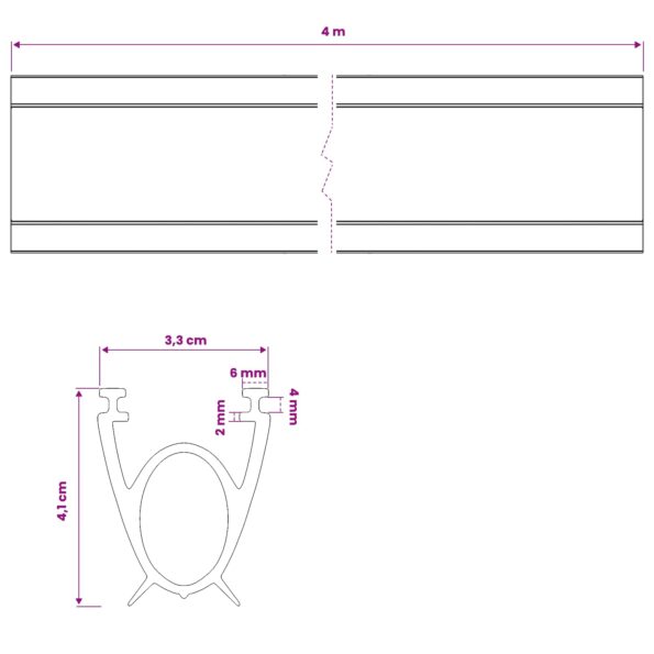 vidaXL Tesnenie garážových dverí Čierna 41 x 33 mm 4 m PVC – Obrázok 8