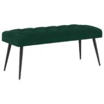 vidaXL Lavica s gombíkovým prešívaním Tmavozelená 110 x 40 x 46 cm – Obrázok 2