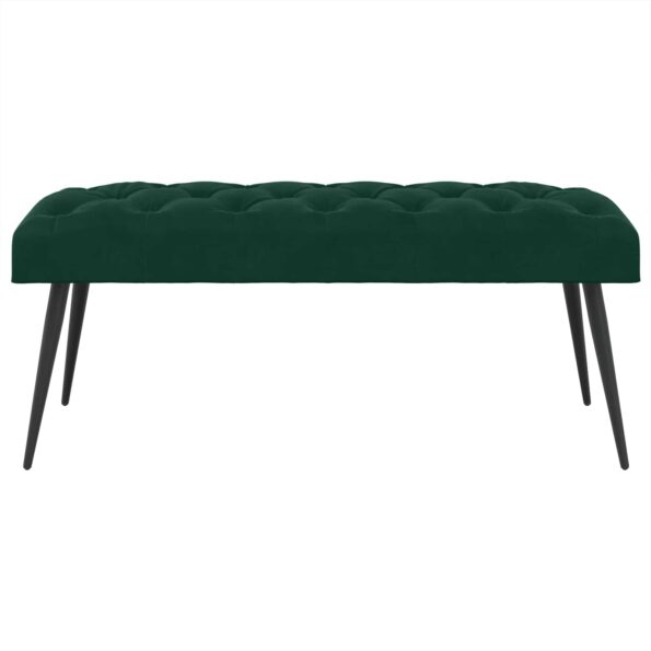vidaXL Lavica s gombíkovým prešívaním Tmavozelená 110 x 40 x 46 cm – Obrázok 5
