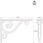 vidaXL Nástenné police 2 ks Antická biela 12.5 x 17 x 3 cm Oceľ – Obrázok 5