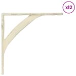 vidaXL Nástenné police 12 ks Antická biela 14.5 x 14.5 x 3.5 cm Oceľ – Obrázok 4