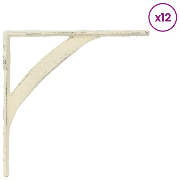 vidaXL Nástenné police 12 ks Antická biela 14.5 x 14.5 x 3.5 cm Oceľ – Obrázok 4