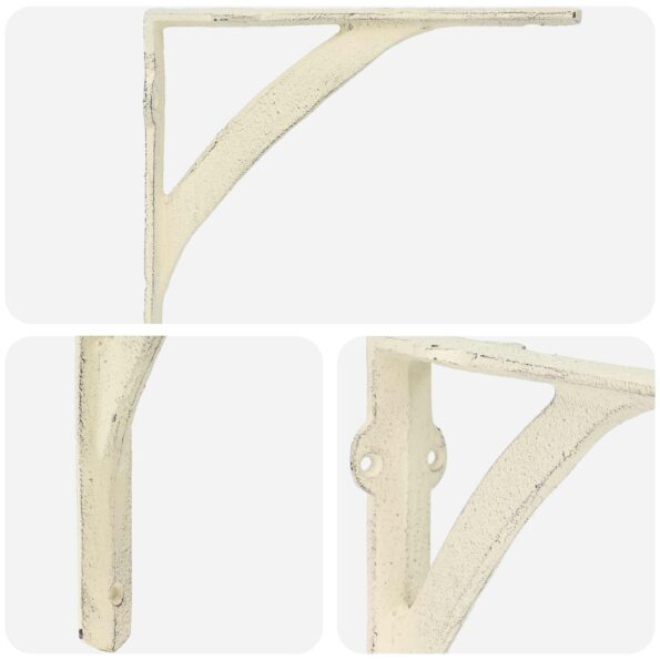 vidaXL Nástenné police 12 ks Antická biela 14.5 x 14.5 x 3.5 cm Oceľ – Obrázok 5