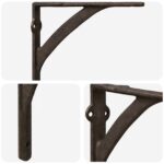 vidaXL Nástenné police 2 ks Antik hnedá 21 x 21 x 3.5 cm Oceľ – Obrázok 4
