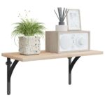 vidaXL Nástenné police 2 ks Čierna 21 x 21 x 3.5 cm Oceľ – Obrázok 3
