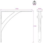 vidaXL Nástenné police 2 ks Čierna 21 x 21 x 3.5 cm Oceľ – Obrázok 5