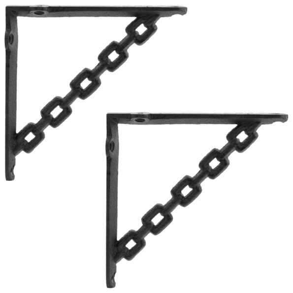 vidaXL Nástenné police 2 ks Čierna 21 x 21 x 3.5 cm Oceľ – Obrázok 2
