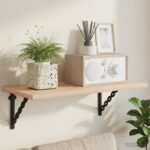 vidaXL Nástenné police 2 ks Čierna 21 x 21 x 3.5 cm Oceľ – Obrázok 4