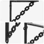 vidaXL Nástenné police 2 ks Čierna 21 x 21 x 3.5 cm Oceľ – Obrázok 5