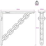 vidaXL Nástenné police 2 ks Čierna 21 x 21 x 3.5 cm Oceľ – Obrázok 6