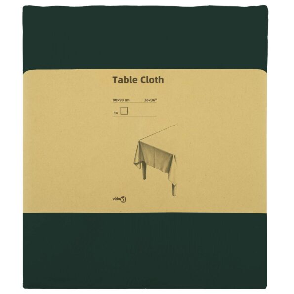 vidaXL Uterák na stôl Štvorcový Tmavozelená 90 x 90 cm Polyester – Obrázok 3
