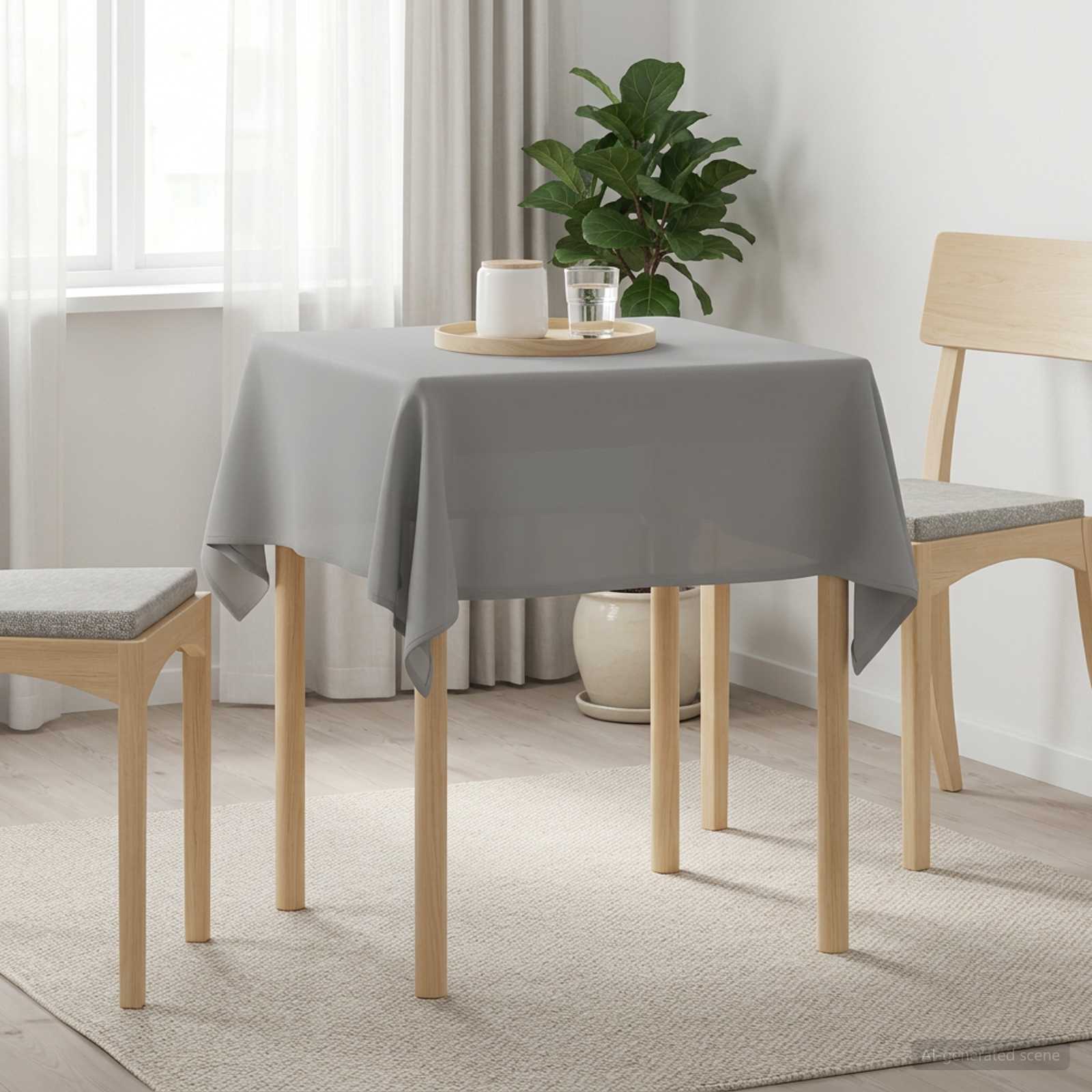 42039821_1.jpg vidaXL Uterák na stôl Štvorcový Svetlosivá 110 x 110 cm Polyester – Obrázok 1