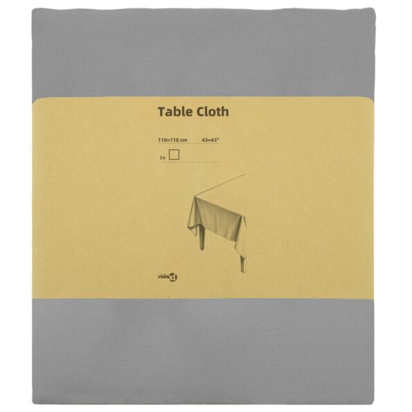 vidaXL Uterák na stôl Štvorcový Svetlosivá 110 x 110 cm Polyester – Obrázok 3