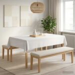 vidaXL Uterák na stôl Obdĺžnikový Biela 110 x 160 cm Polyester