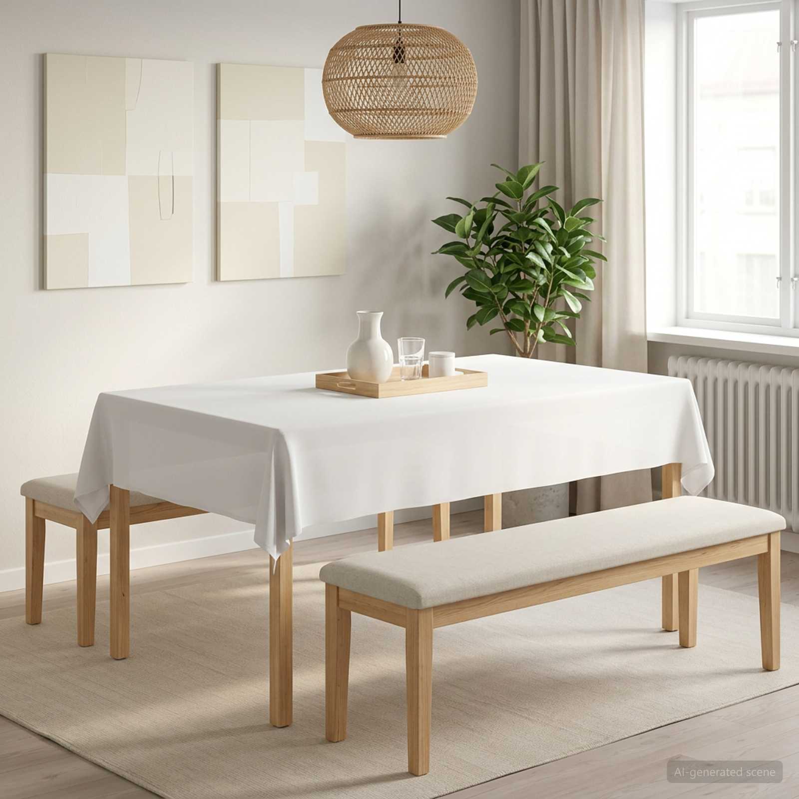 42039846_1.jpg vidaXL Uterák na stôl Obdĺžnikový Biela 110 x 180 cm Polyester – Obrázok 1