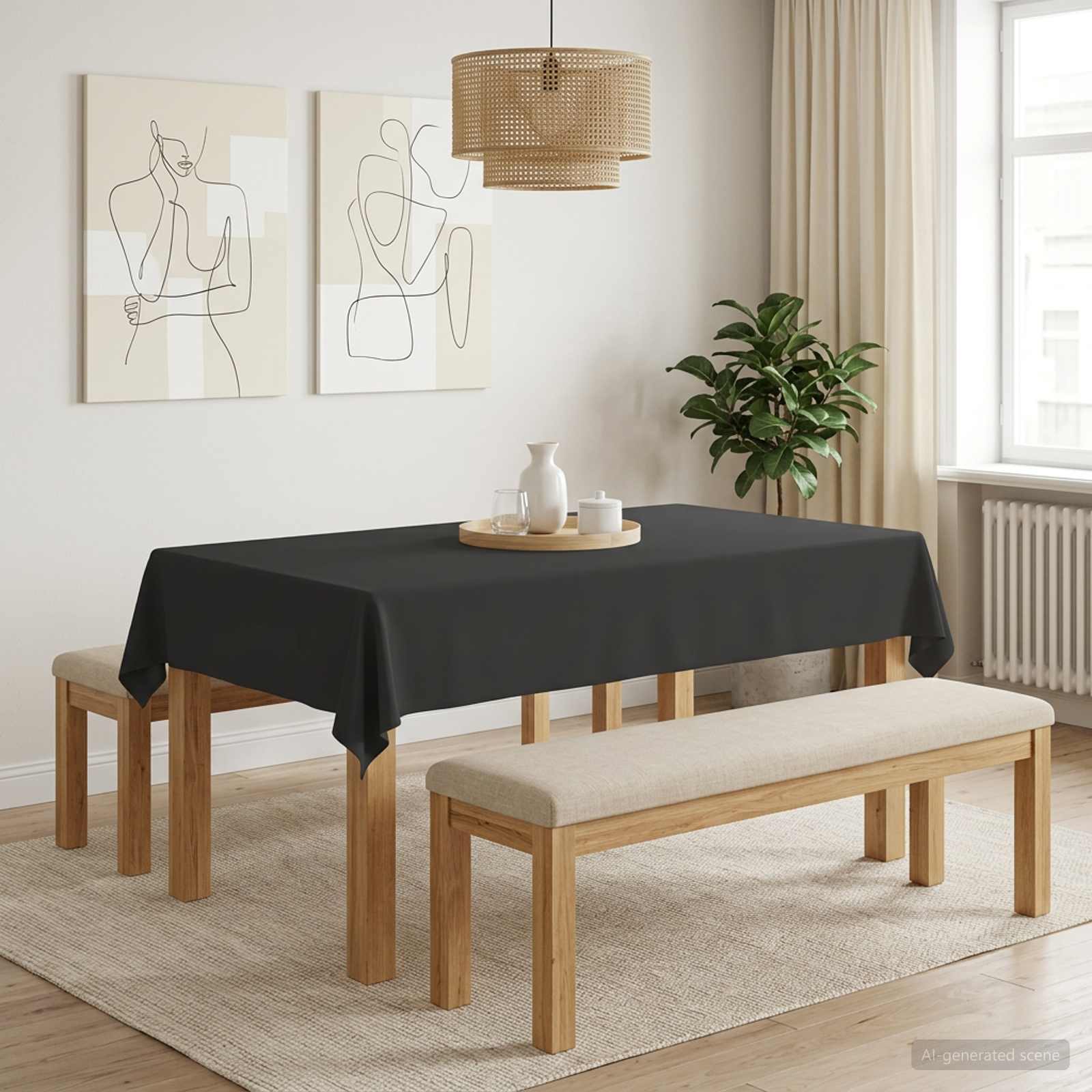 42039869_1.jpg vidaXL Uterák na stôl Obdĺžnikový Tmavosivá 140 x 200 cm Polyester – Obrázok 1