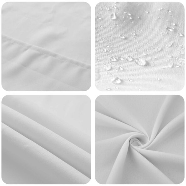 vidaXL Uterák na stôl Okrúhly Biela Ø 180 cm Polyester – Obrázok 5