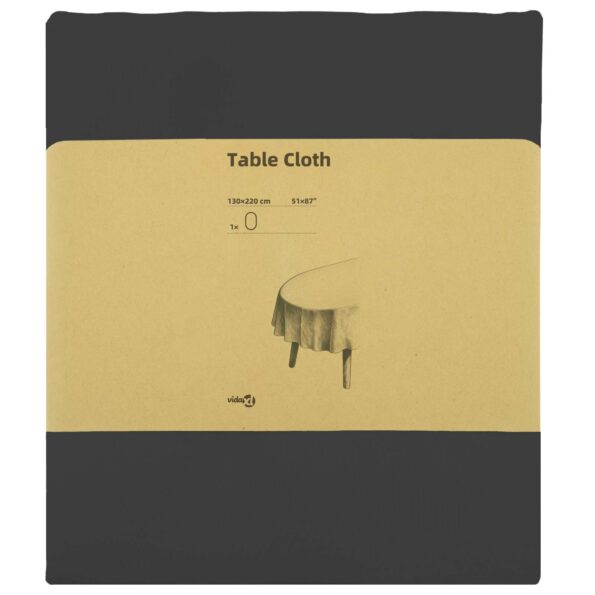 vidaXL Uterák na stôl Oválny Tmavosivá 130 x 220 cm Polyester – Obrázok 3