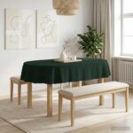 vidaXL Uterák na stôl Oválny Tmavozelená 130 x 220 cm Polyester