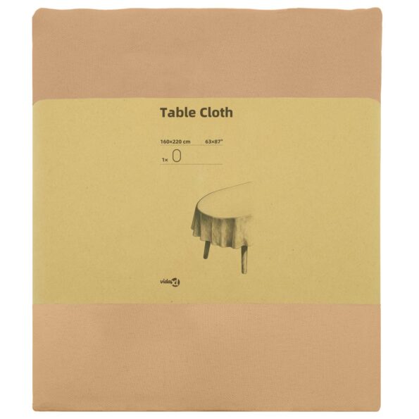 vidaXL Uterák na stôl Oválny Béžová 160 x 220 cm Polyester – Obrázok 3