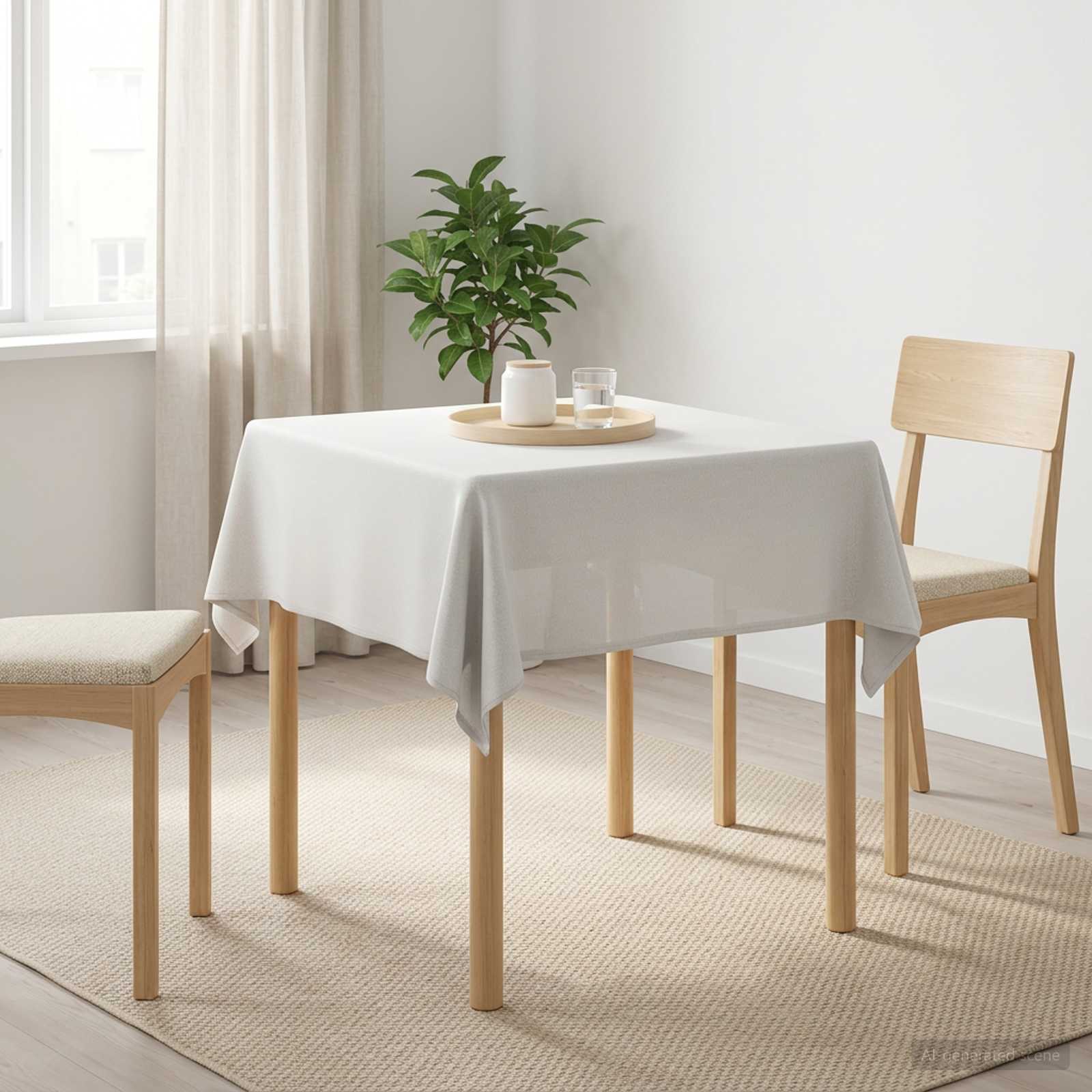 42039937_1.jpg vidaXL Uterák na stôl Štvorcový Biela 90 x 90 cm – Obrázok 1