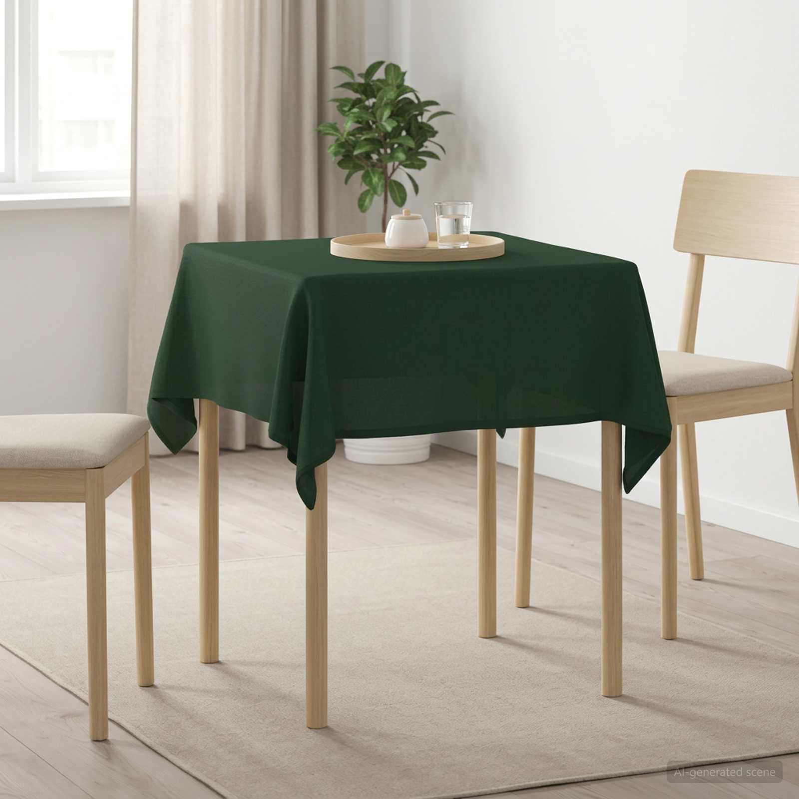 42039941_1.jpg vidaXL Uterák na stôl Štvorcový Tmavozelená 110 x 110 cm – Obrázok 1