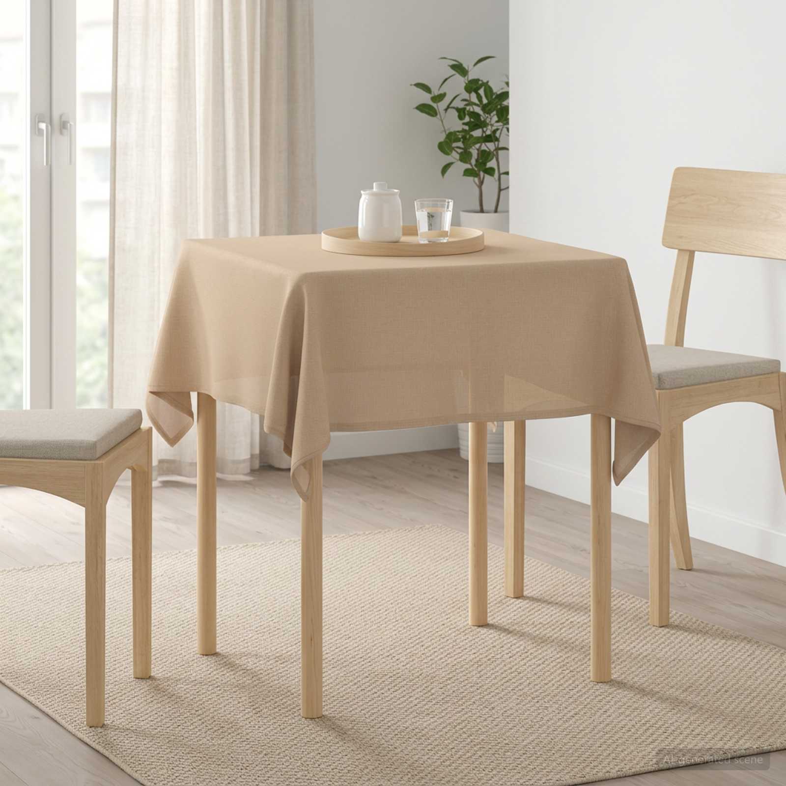 42039942_1.jpg vidaXL Uterák na stôl Štvorcový Béžová 110 x 110 cm – Obrázok 1