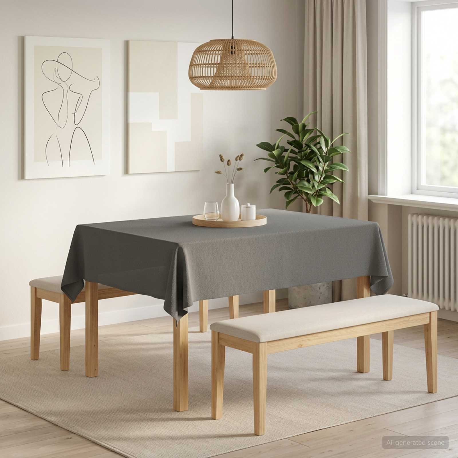 42039975_1.jpg vidaXL Uterák na stôl Obdĺžnikový Svetlosivá 140 x 160 cm – Obrázok 1