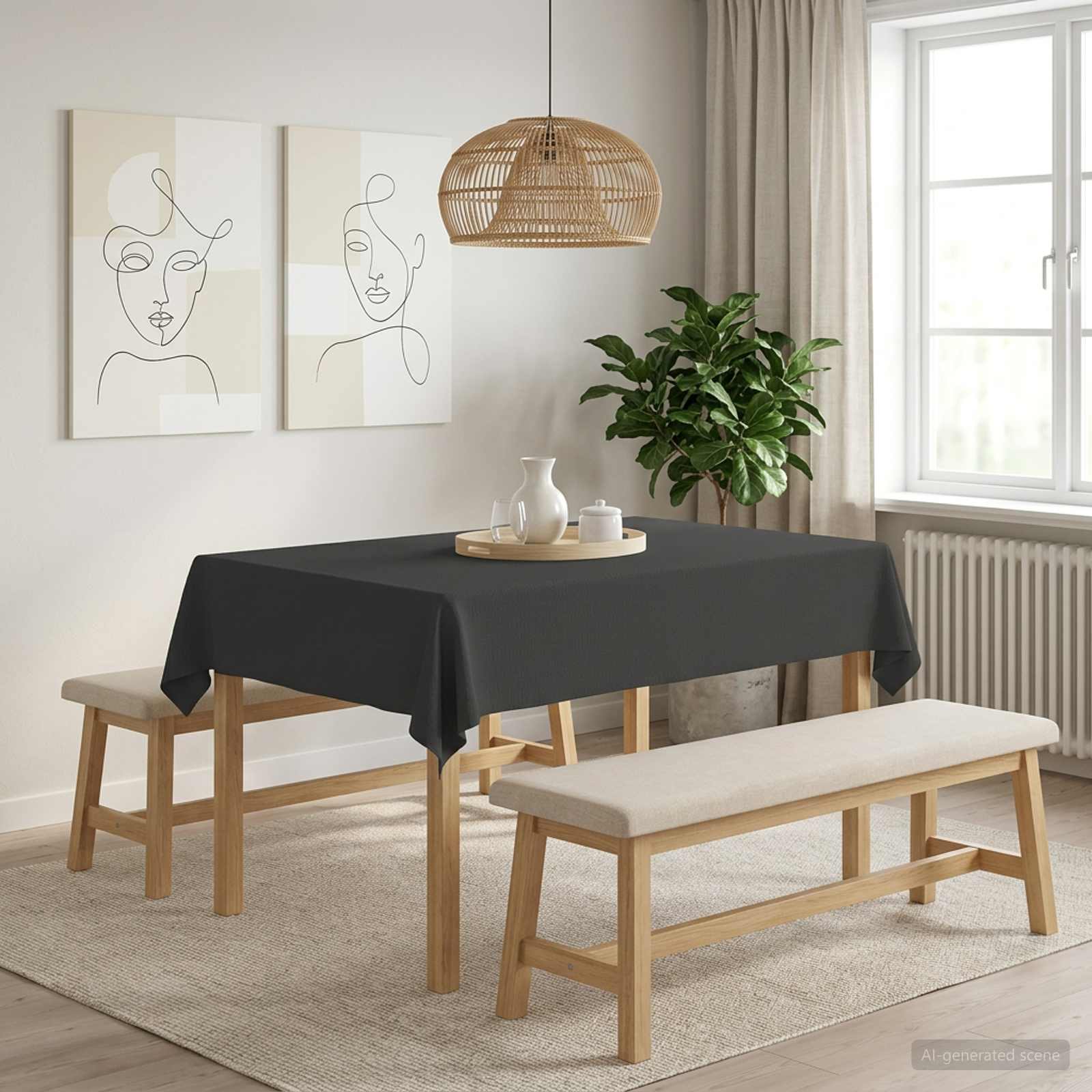 42039981_1.jpg vidaXL Uterák na stôl Obdĺžnikový Tmavosivá 140 x 180 cm – Obrázok 1