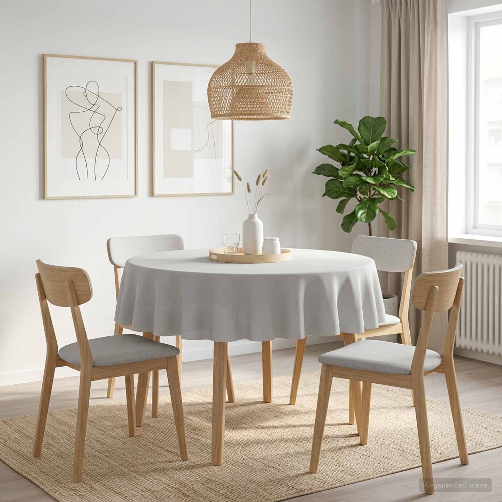 42040014_1.jpg vidaXL Uterák na stôl Okrúhly Biela Ø 140 cm – Obrázok 1