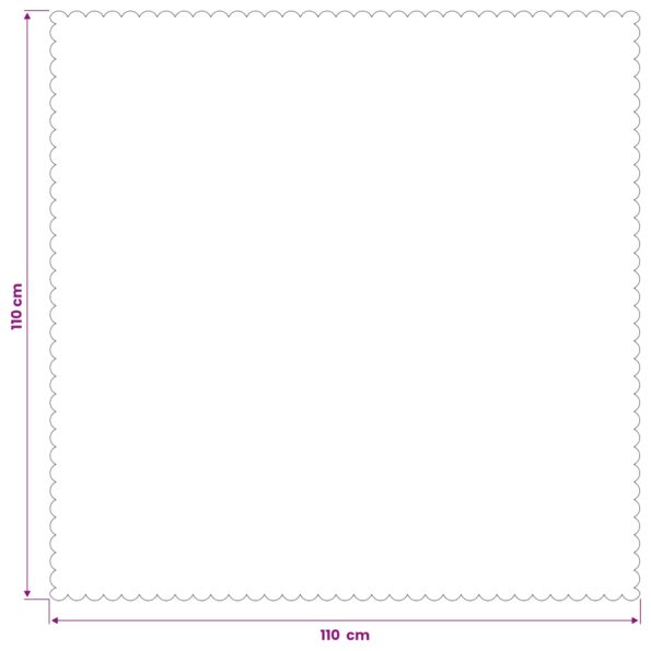 vidaXL Uterák na stôl Štvorcový Biela 110 x 110 cm – Obrázok 7