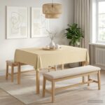 vidaXL Uterák na stôl Obdĺžnikový Krémovo biela 110 x 140 cm