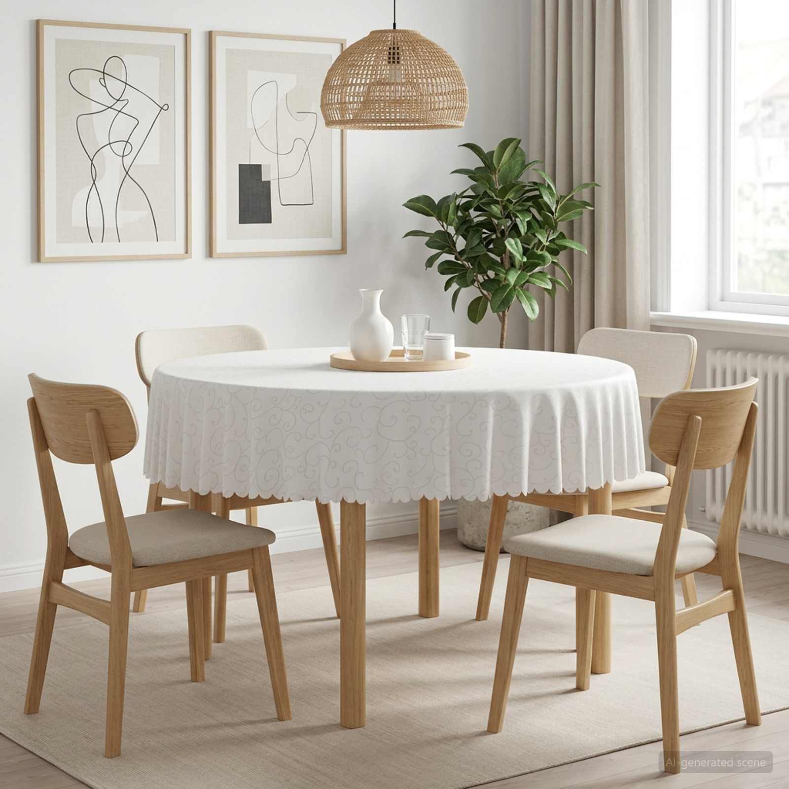 42040147_1.jpg vidaXL Uterák na stôl Okrúhly Biela Ø 180 cm – Obrázok 1