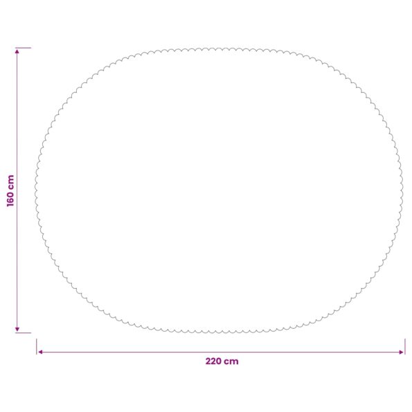vidaXL Uterák na stôl Oválny Biela 160 x 220 cm – Obrázok 7