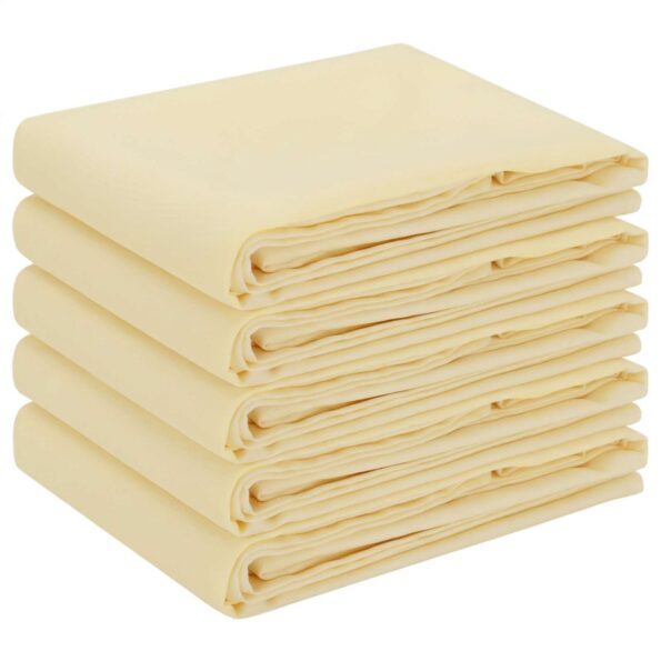 vidaXL Uterák na stôl 5 ks Krémovo biela 90 x 90 cm Polyester – Obrázok 2
