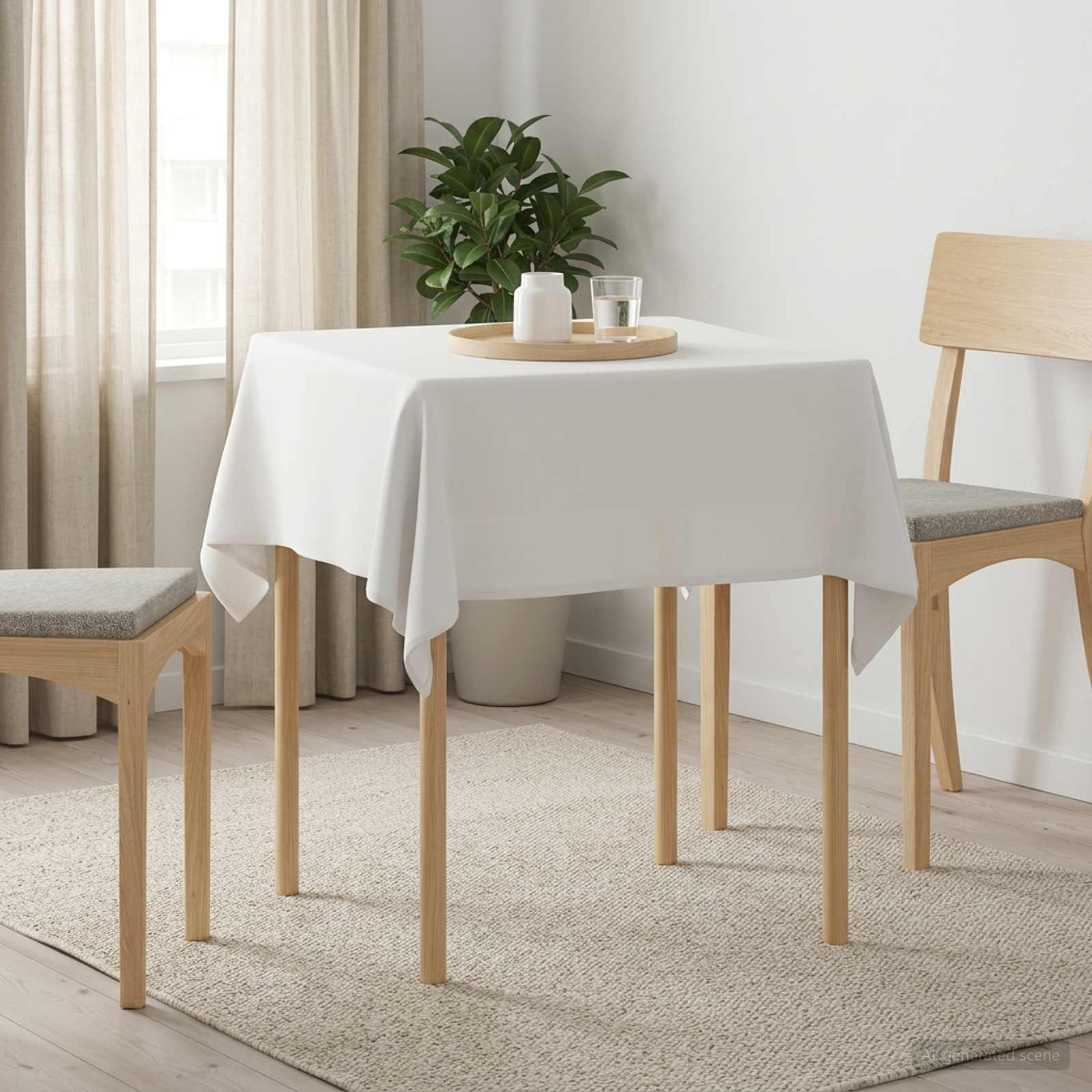 42040175_1.jpg vidaXL Uterák na stôl 5 ks Štvorcový Biela 90 x 90 cm Polyester – Obrázok 1