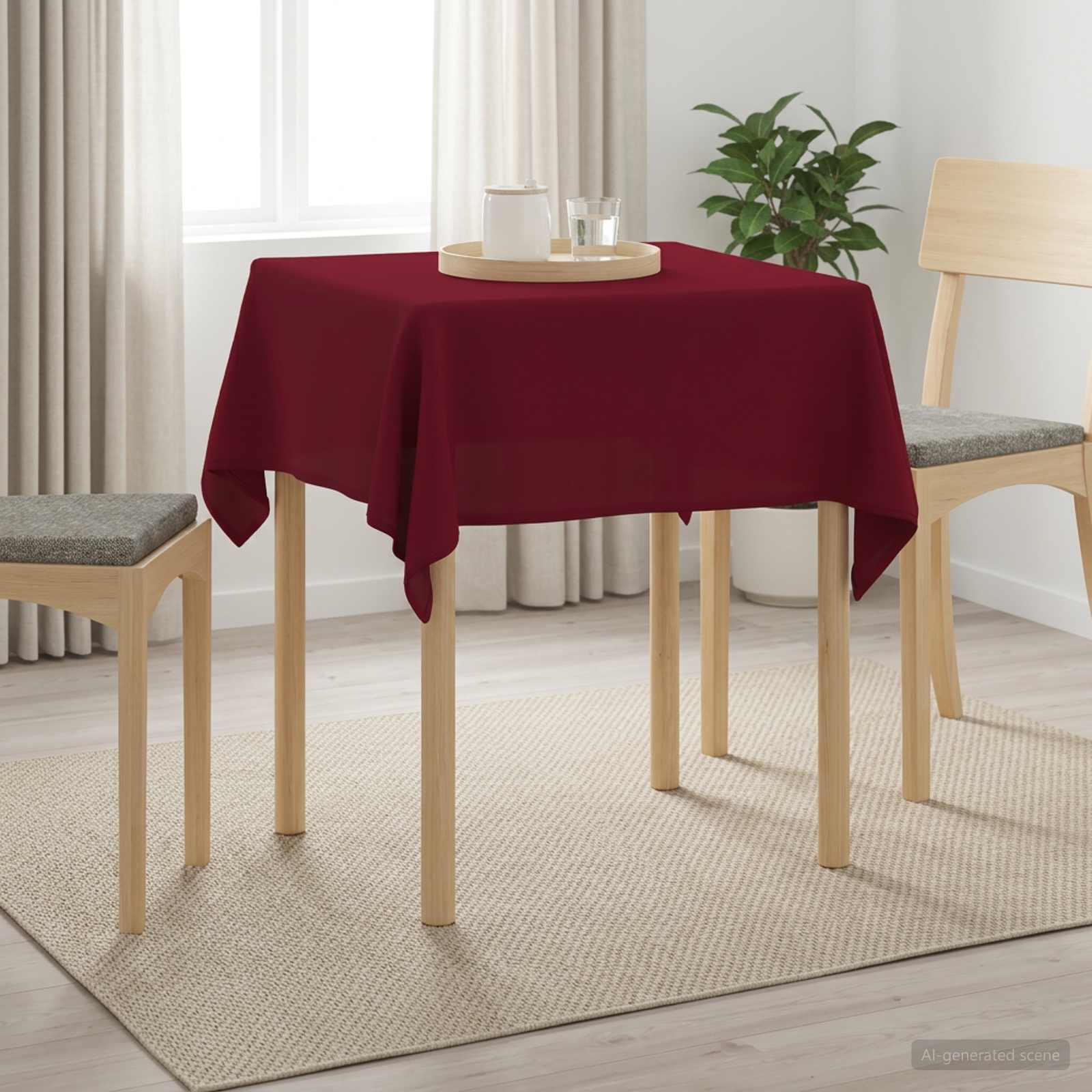 42040176_1.jpg vidaXL Uterák na stôl 5 ks Štvorcový Víno červené 90 x 90 cm Polyester – Obrázok 1