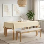 vidaXL Uterák na stôl 5 ks Krémovo biela 110 x 160 cm Polyester