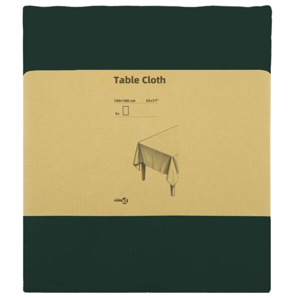 vidaXL Uterák na stôl 5 ks Tmavozelená 140 x 180 cm Polyester – Obrázok 3