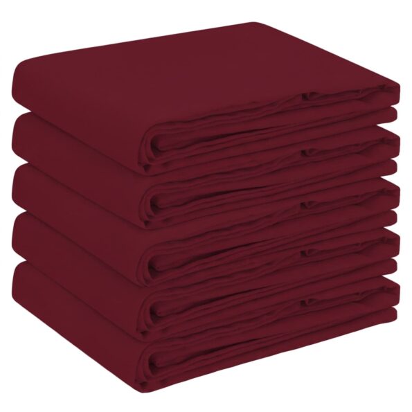 vidaXL Uterák na stôl 5 ks Víno červené 140 x 220 cm Polyester – Obrázok 2